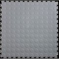 Lock-Tile Lock-Tile® PVC Floor Tiles, LK002L, 19.5x19.5", Coin, Light Gray LK002L
